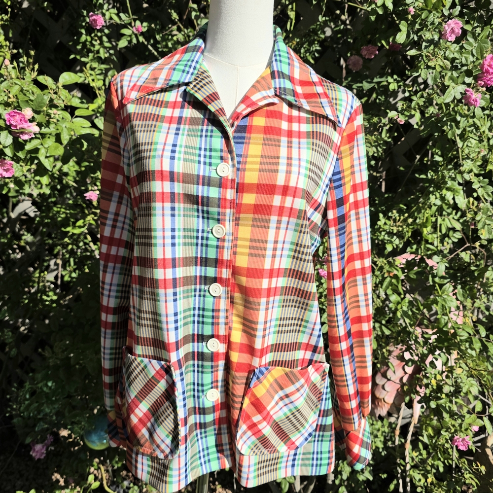 Multi-Color Plaid Button-Front Women's Shirt Jacket
